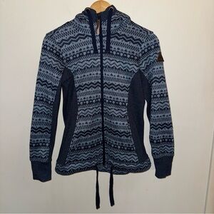 Avalanche Outdoor Sherpa Hooded Knit Full Zip Up Jacket Women’s Size Small